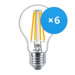 Multipack 6x Philips Corepro LED Bulb E27 Pear Clear 10.5W 1521lm - 840 Cool White | Replaces 100W