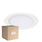 Multipack 4x Noxion LED Downlight Slim V2.0 20W 2000lm 120D - 830 Warm White | 225mm - Cutout 200mm - IP44 