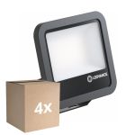 Multipack 4x Ledvance LED Floodlight Aluminium Black 69W 9150lm 100D - 830 Warm White | IP66 - Symmetrical