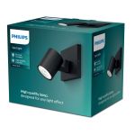 Philips Runner Wall Light Metal Black | Suitable for 1x GU10 