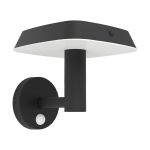 Eglo Wall Light Dreoli Solar Black 8W 970lm - 830 Warm White | IP65 - Motion Sensor