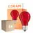 Multipack 6x Osram LED Star Classic Decor E27 Pear Filament Frosted 2.5W 45lm - Red | Replaces 7W