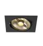 SLV New Tria 1 Spot Aluminium Black Square | Cutout 150mm - Suitable for 1x GU10 (AR111) 