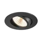SLV New Tria 68 Spot Aluminium Black Round 8.3W 705lm 38D - 927 Extra Warm White | Cutout 68mm -  Best Colour Rendering - Dimmable 