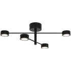 Nordlux Clyde Ceiling Light 4-Rail Metal Black 14W 1100lm - 827 Extra Warm White | 3-Step Dimmable