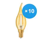Multipack 10x Ledvance Vintage 1906 LED E14 Candle Gold 1.5W 120lm - 824 Extra Warm White | Replaces 15W