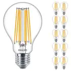 Multipack 10x Philips Corepro LED Bulb E27 Pear Clear 17W 2452lm - 827 Extra Warm White | Replaces 150W