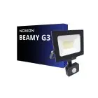 Noxion LED Floodlight Beamy G3.1 Black 30W 3300lm 110D - 840 Cool White | IP44 - Motion and Light Sensor - Symmetrical 