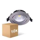 Multipack 10x Noxion LED Adjustable Slim Spot Silver Round 6W 550lm 60D - 927 Extra Warm White | 85mm - IP54 - Dimmable - Best Colour Rendering