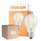 Multipack 6x Osram LED Superstar E27 Pear Filament Clear 7.5W 1055lm - 940 Cool White | Best Colour Rendering - Dimmable - Replaces 75W