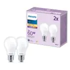 Multipack 2x Philips Bulb LED E27 Pear Frosted 7W 806lm - 827 Extra Warm White