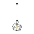 Eglo Pendant Carlton Steel Black | IP20 - Suitable for 1x E27 
