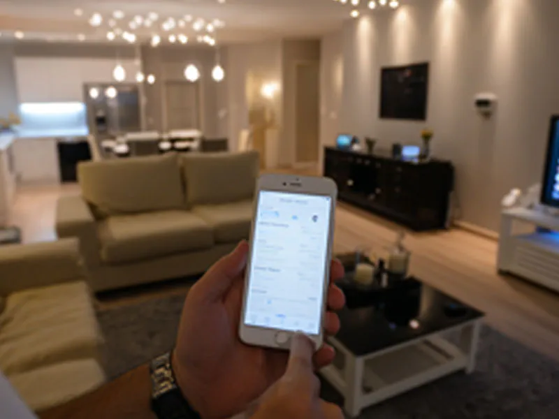smart lighting app is used on the smartphone via wifi